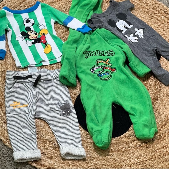Bundle of Disney Mickey Mouse Batman baby boy clothing ninja turtle sold - Picture 3 of 9